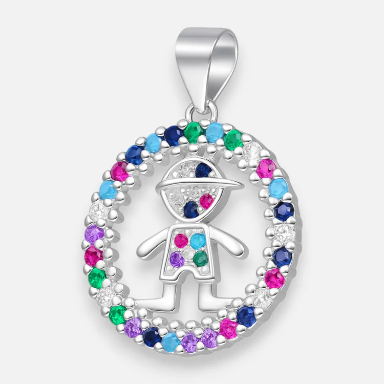 Colgante Niño Circones Multicolor Plata